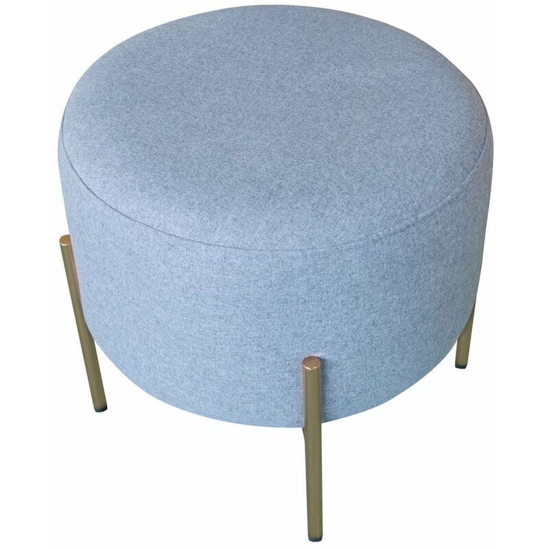 Pouf Poggiapiedi Ø40 cm in Tessuto Kate Grigio Scuro