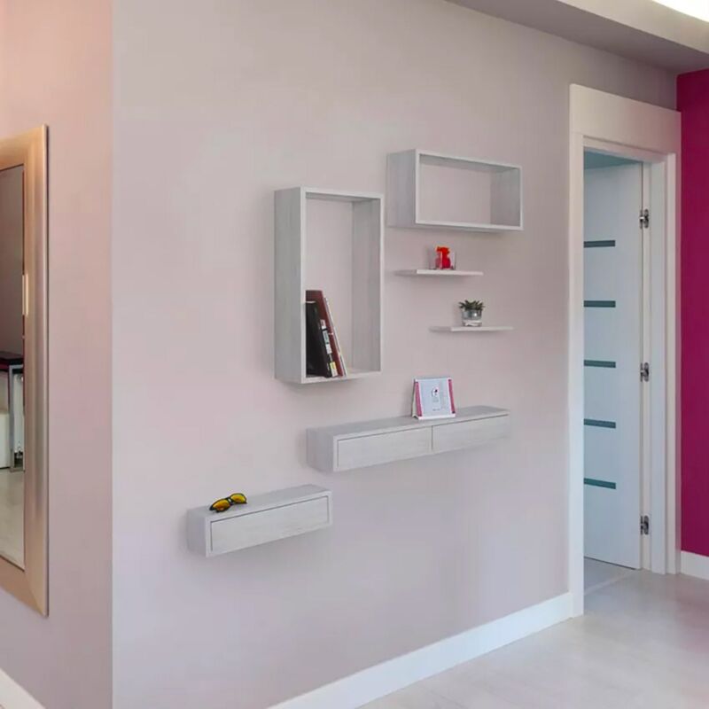 MODULARREDO | SMART Mensola da parete 96x15,5 cm, Rovere Sbiancato