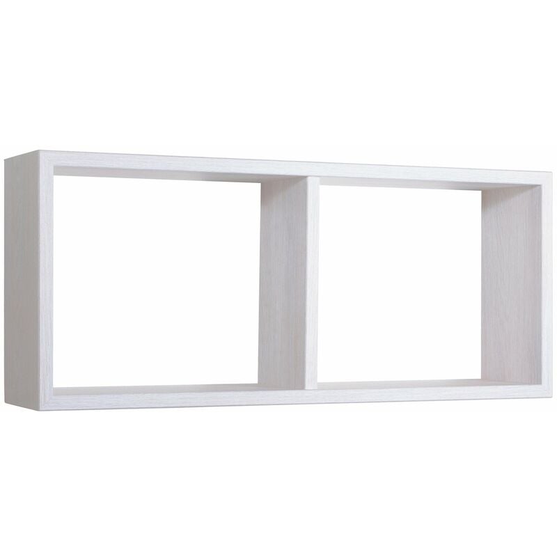 Mensola Rettangolare 2 Scomparti da Parete 70x30x15,5 cm in Fibra di Legno  Morgana Rovere Imperiale