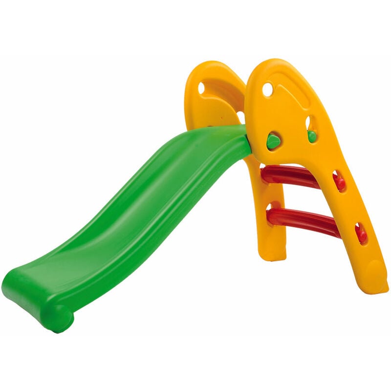 Scivolo per Bambini 110x54x70 cm Pieghevole in Plastica Verde e Arancione