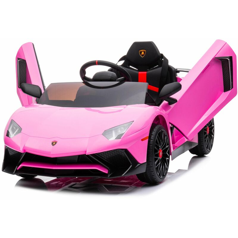 Macchina Elettrica per Bambini 12V con Licenza Lamborghini Aventador Rosa