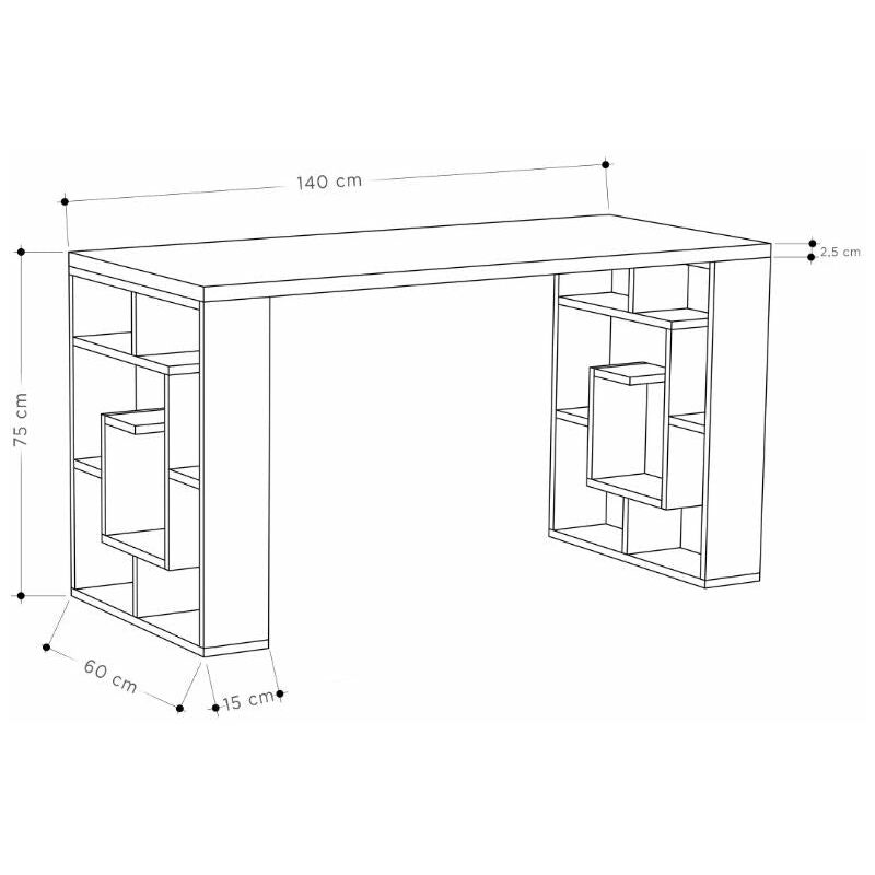 Scrivania con Cassetto 81,4x61,8x100 cm in MDF Sponge Bianco e Nero