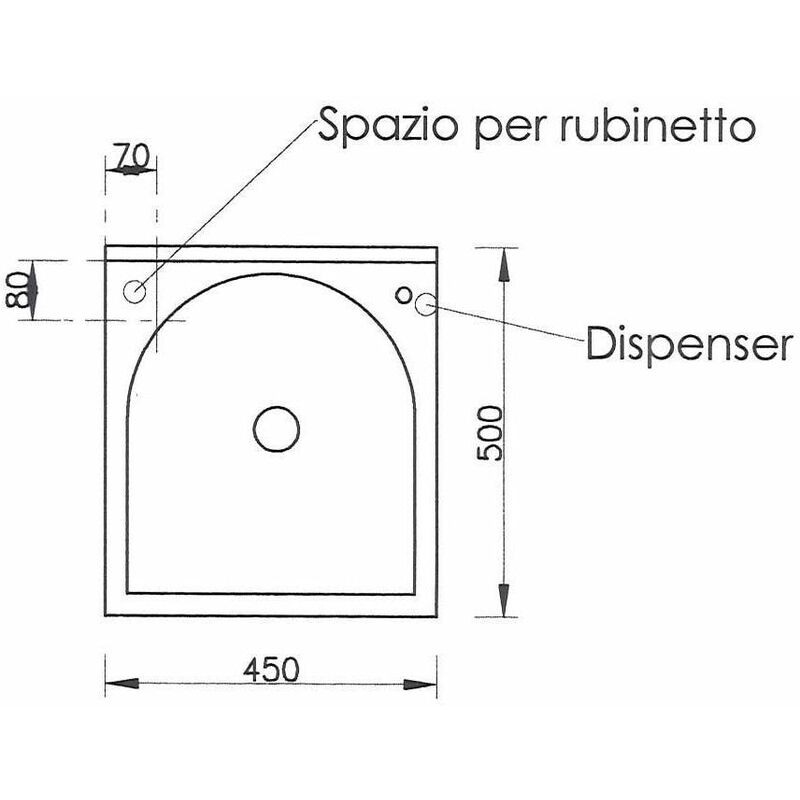 Mobile Lavatoio 45x50x85cm Anta Asse in Termoplastico Montegrappa Edilla  Bianco Sinistra