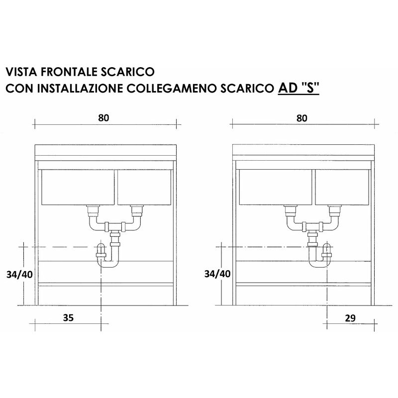 LAVATOIO MONTEGRAPPA EDILLA 80x60 VASCA UNICA BIANCO M/1 FONDO IN LLUMINIO