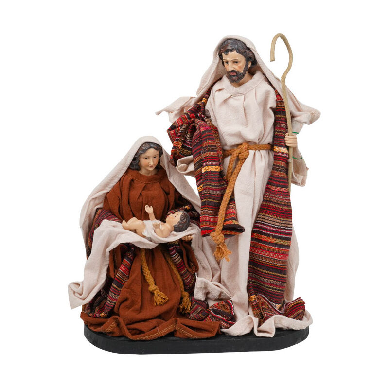 Statua Del Presepe Sacra Famiglia - Giuseppe, Maria E Gesù In Resina, Altezza 25,4 Cm, Stalla Di Betlemme, Decorazione Natalizia - 3