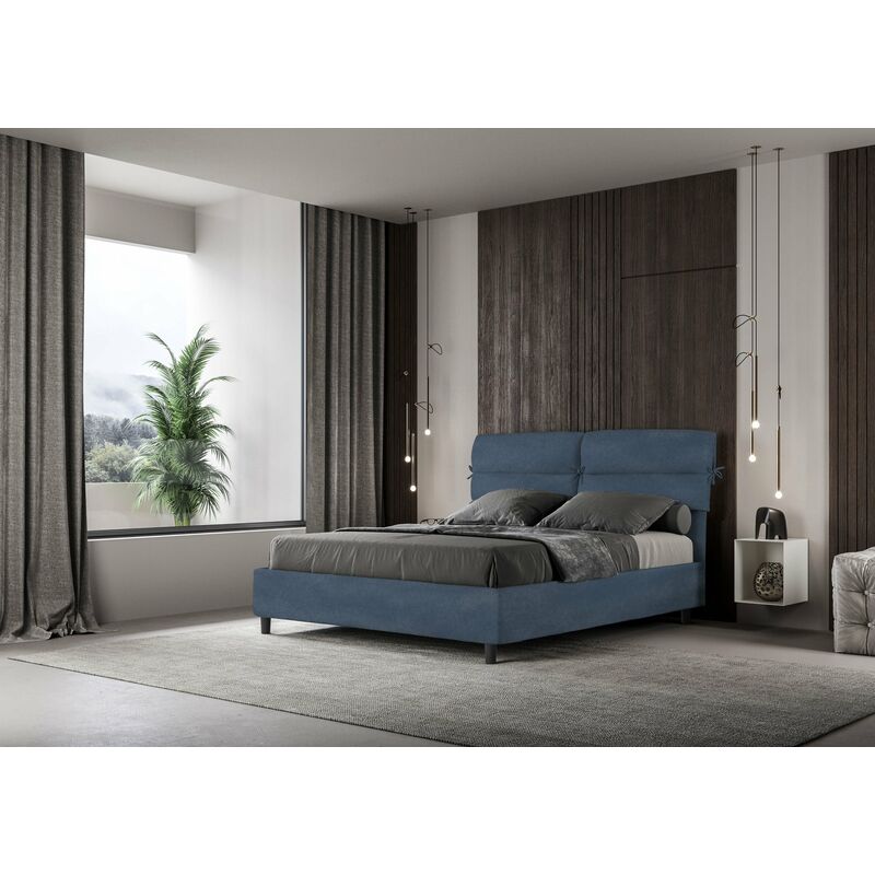 Letto Matrimoniale 160x190 cm Senza Rete Mados Blu