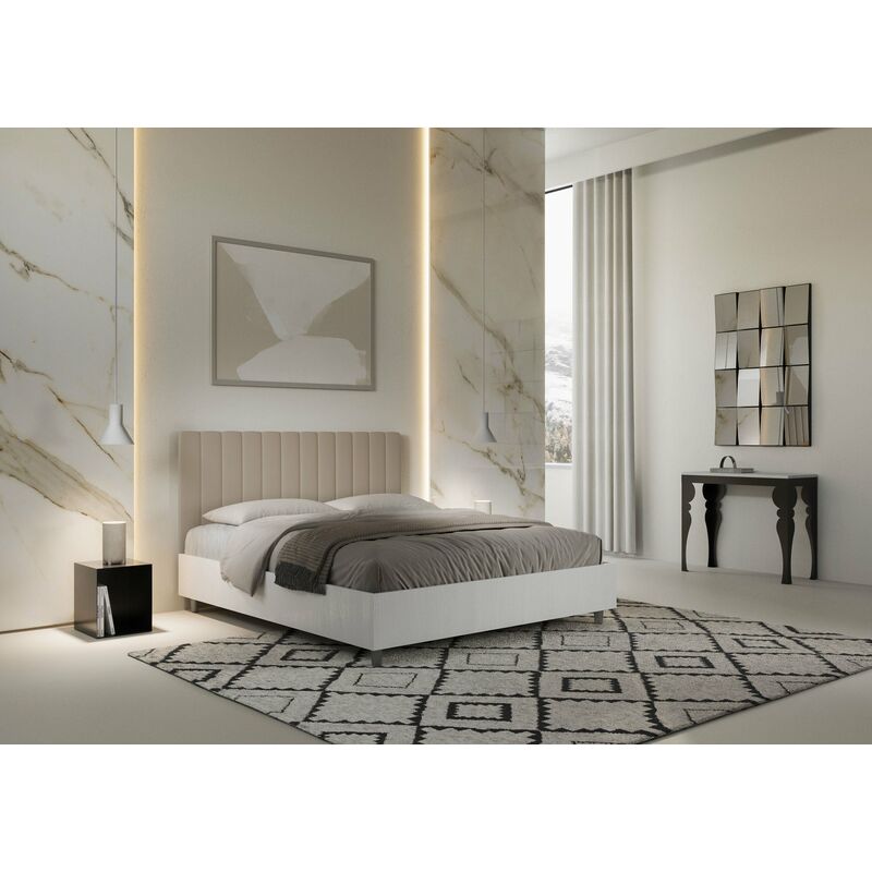 Letto Matrimoniale 160x190 cm Senza Rete Naspy Bianco