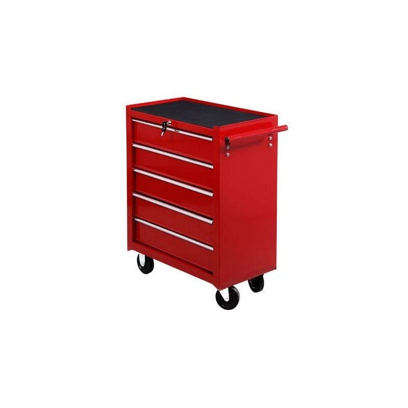 Carrello da Lavoro Cassettiera Porta Utensili Rosso 67.5x33x77 cm