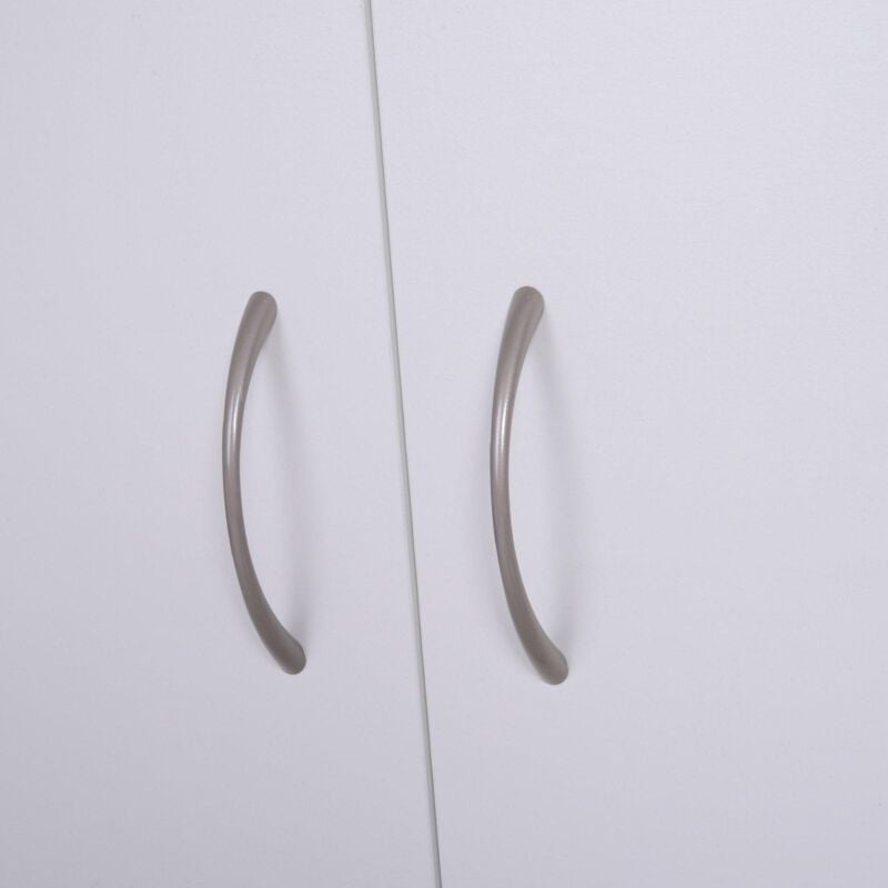 Credenza con 2 Ante e 5 Ripiani in Legno e Bianco 80x32x90.5 cm
