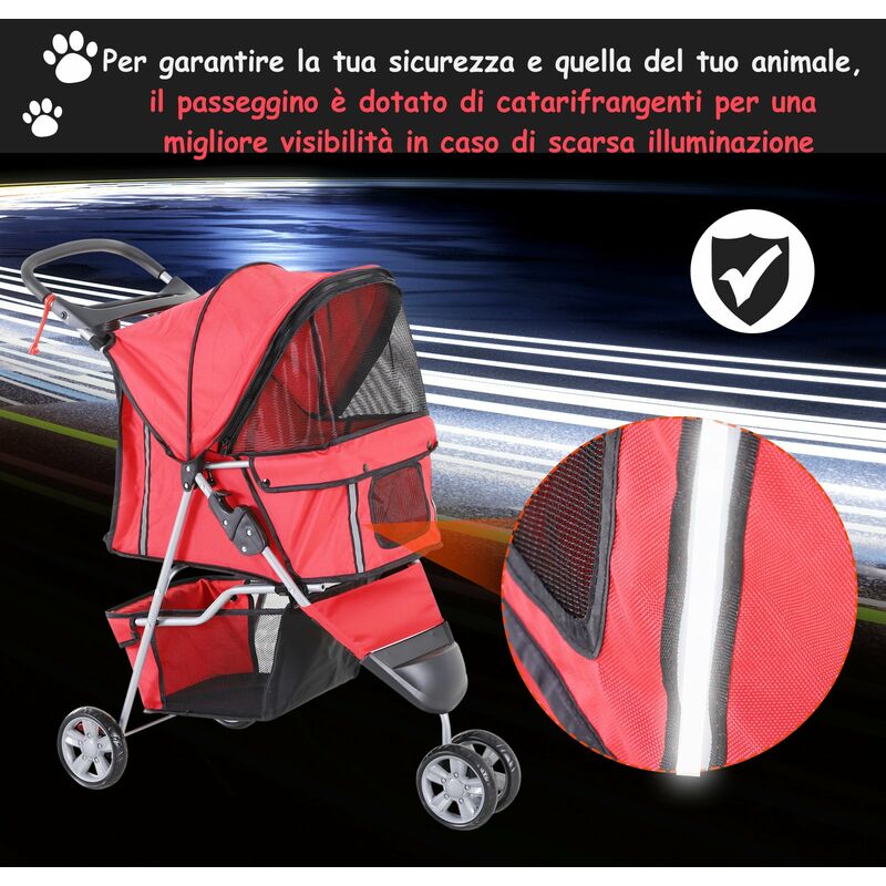 Passeggino per Cani Pieghevole Caffè 75x45x97 cm – acquista su Giordano Shop