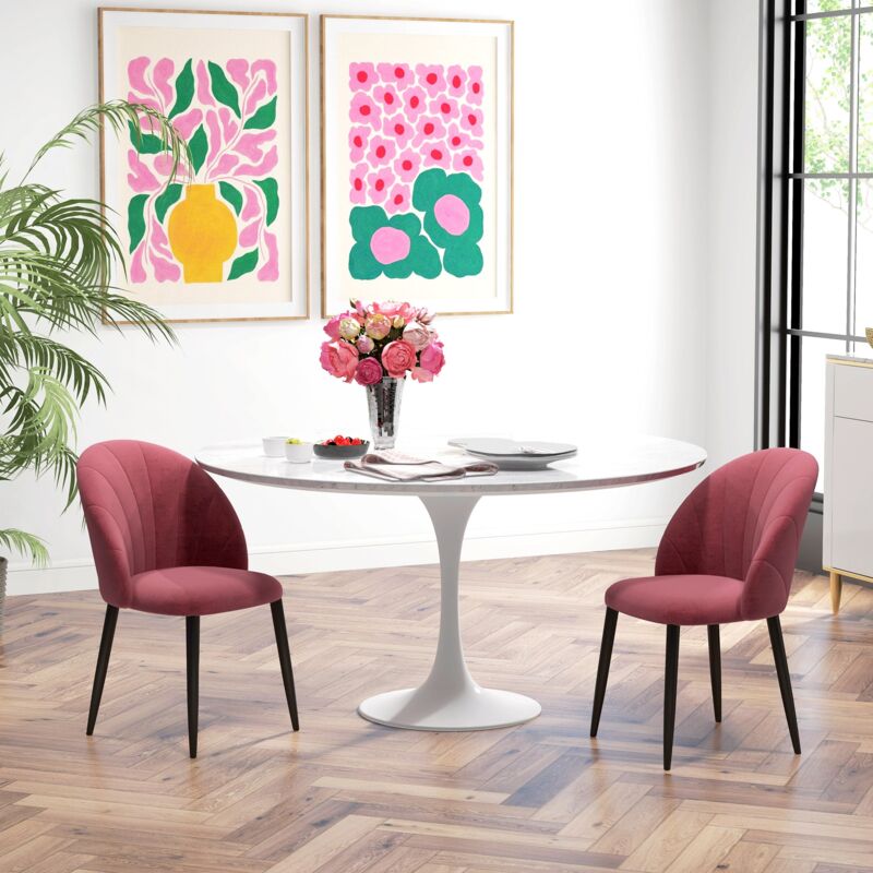 2 Sedie Da Pranzo In Velluto Con Gambe In Metallo - Imbottite, Moderne, Per Soggiorno O Cucina - Foto 2