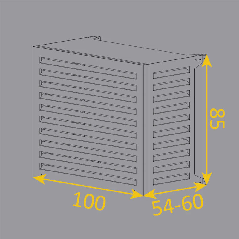 EcoCover Blade – Copertura Per Condizionatore Esterno In Alluminio Composito, Bianco, Taglia M (92x81x56 Cm), Resistente A Pioggia E UV