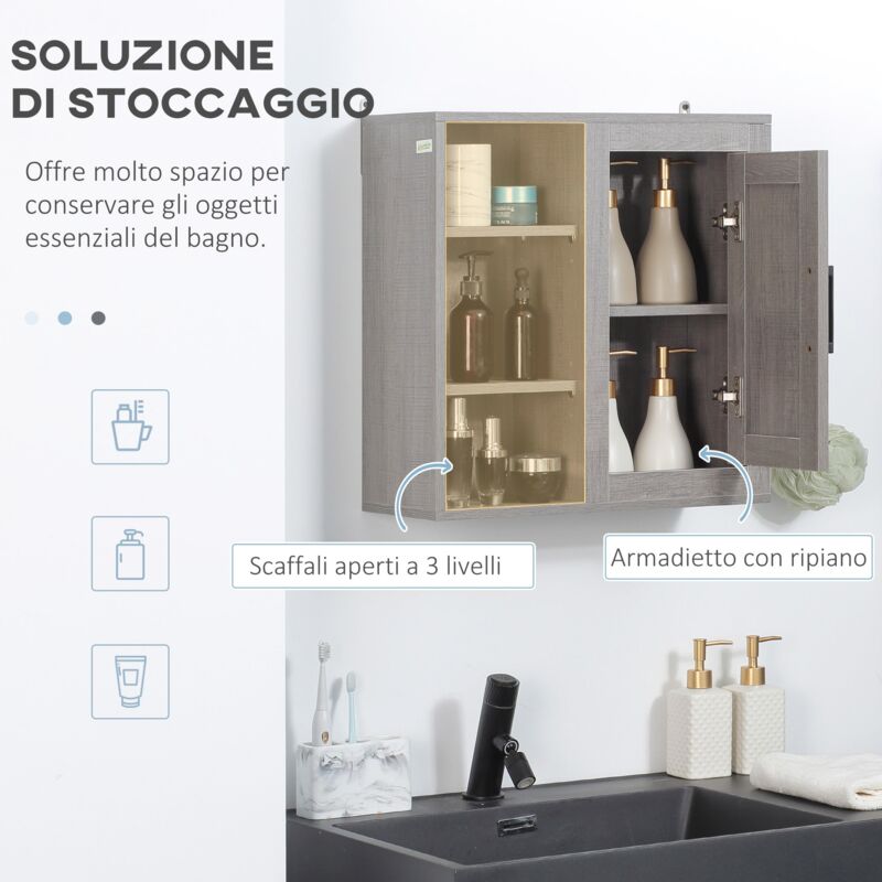 Set di mensole per doccia in metallo, organizer da parete - Italia