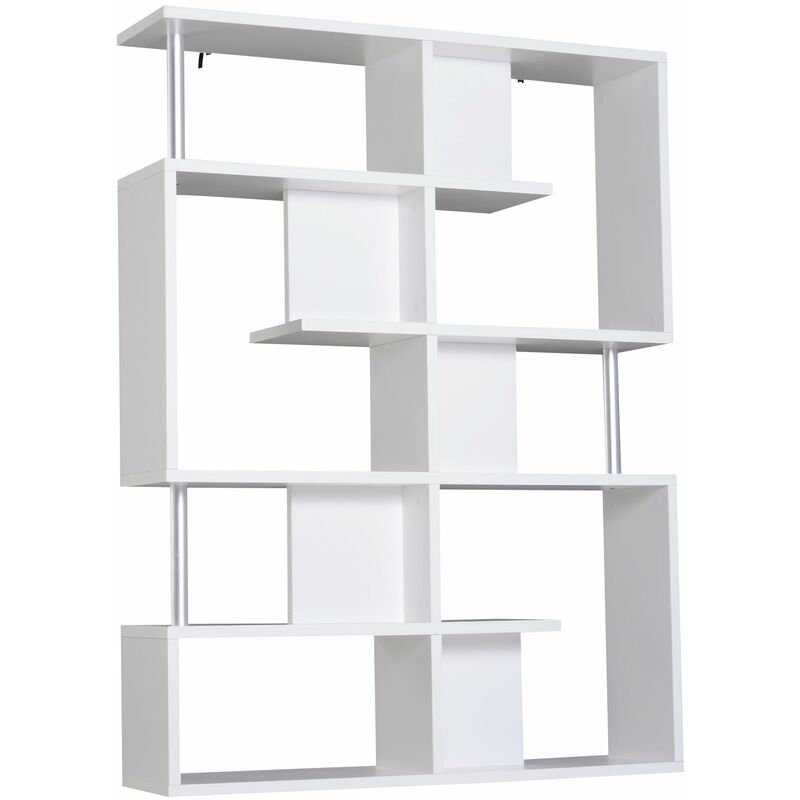 ALLZONE Libreria stretta a 5 livelli, alta regolabile con spazio aperto,  libreria da pavimento a soffitto, libreria industriale in legno per  soggiorno, da 233 a 300 cm, marrone : : Casa e cucina