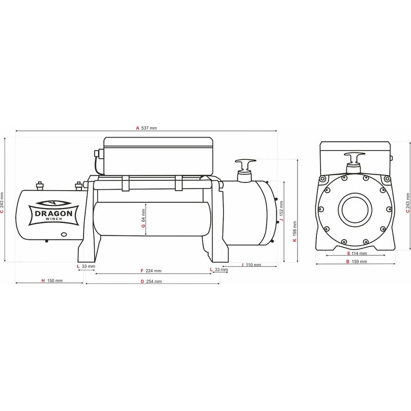 Verricello Elettrico 6,8hp 12V per Fuoristrada Dragon Winch Maverick DWM  12000 HD