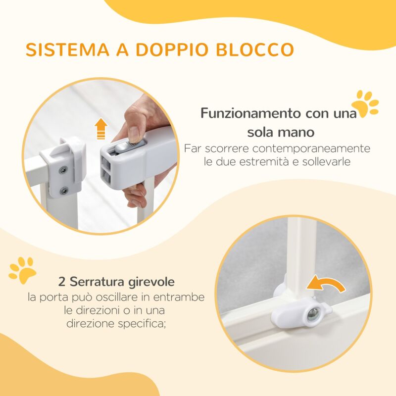 Griglia Protezione Scale Senza Fori – Larghezza 105-115 Cm, Chiusura Automatica E Apertura A Una Mano