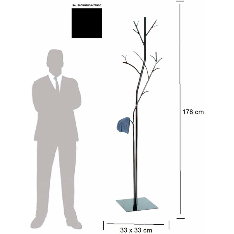 Appendiabiti da Terra 33x33x178 cm in Ferro Battuto Vasconi Platano Bianco  – acquista su Giordano Shop