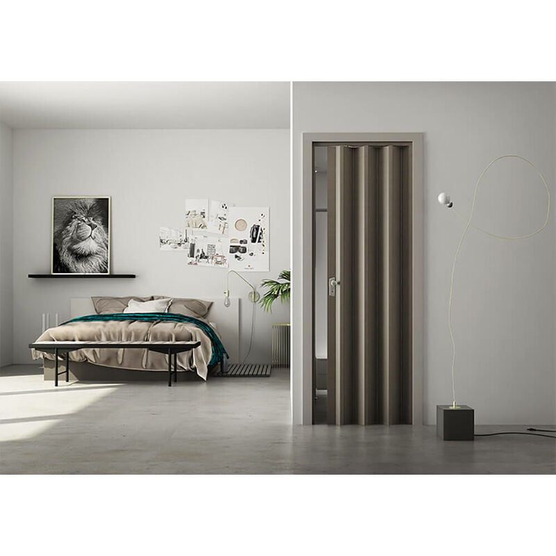 Porta a Soffietto da Interno 88,5x214 cm in PVC Saba Jasmine Bianca  Pastello