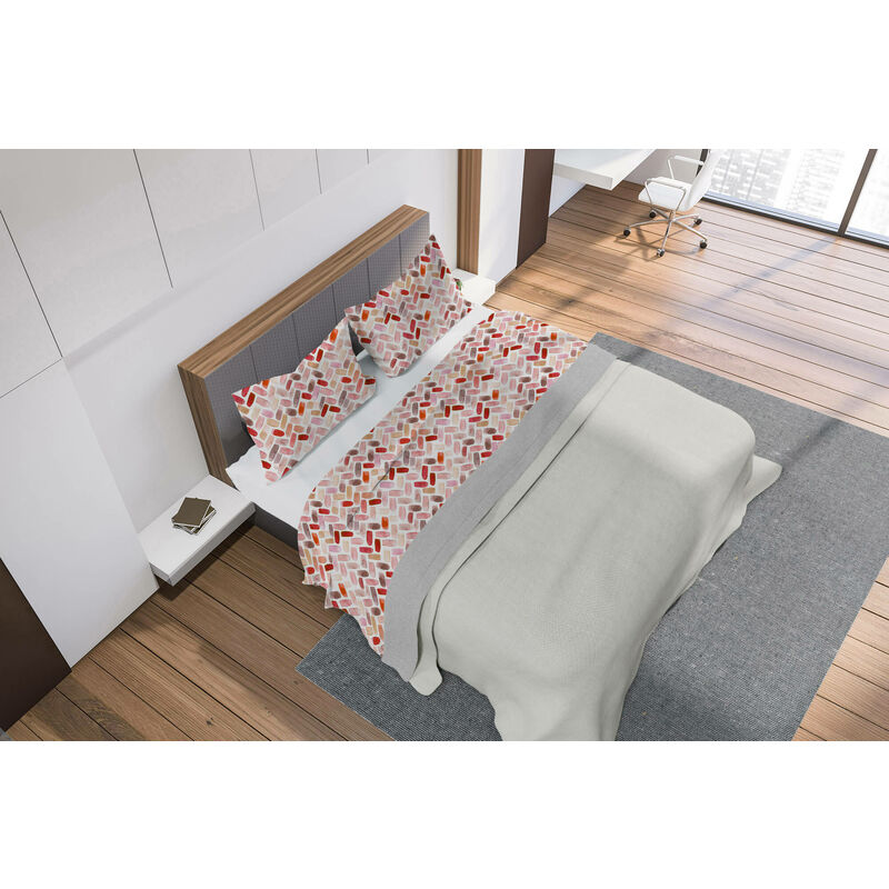 Trade Shop - Completo Da Letto In Flanella Effetto 3d Lenzuolo Con Federe  Copricuscini Rose