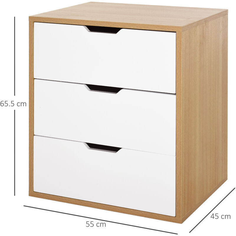 Cassettiera Portadocumenti Da Ufficio In Legno Con 2 Cassetti 40 X 44 X  54.6cm