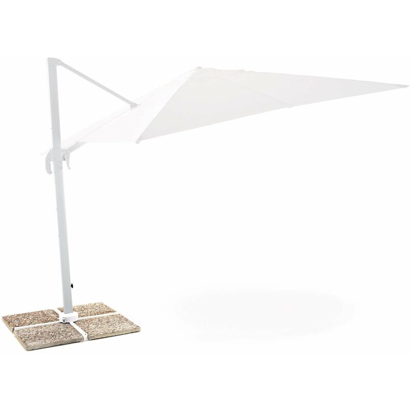 Ombrellone Bianco 3 Mt da Giardino Rotondo Palo Centrale Balcone Girevole