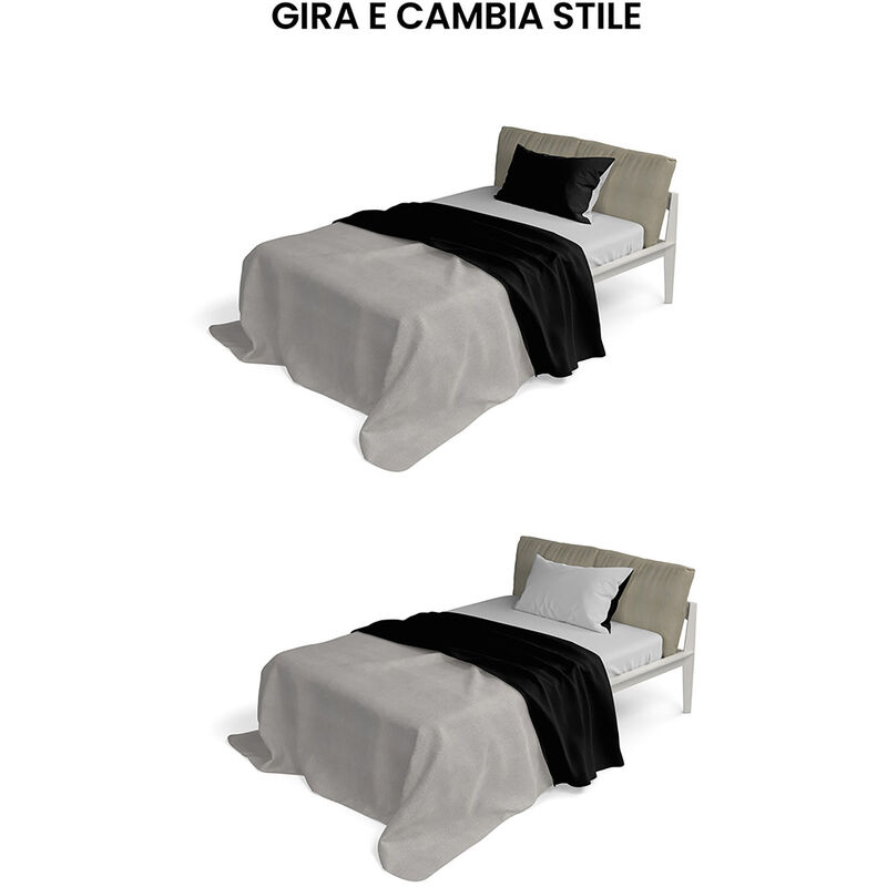 Set Lenzuola Sopra Sotto e Federe Doubleface Nero/Grigio Chiaro Singolo