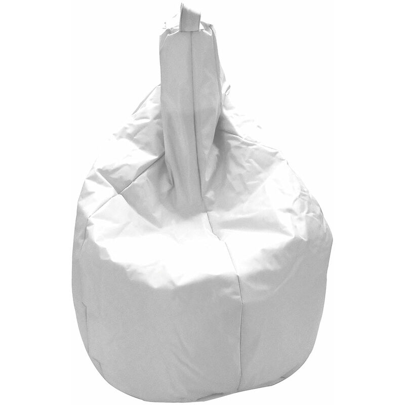 Pouf poltrona sacco XXL nylon impermeabile. Pouf bianco da giardino