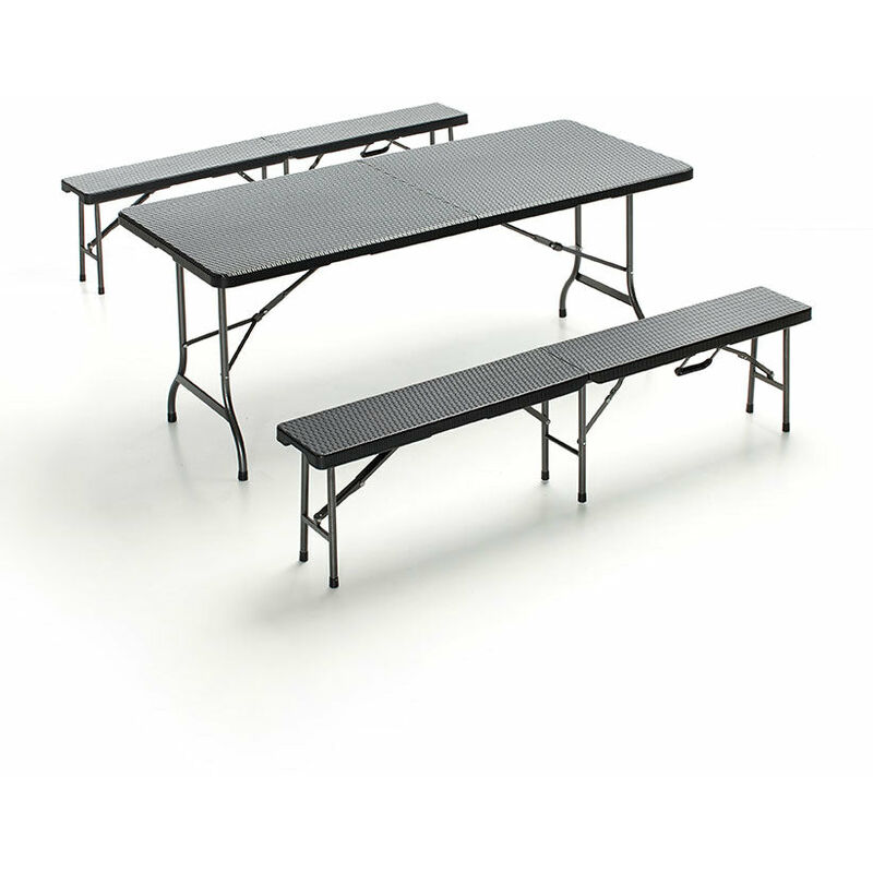 Set Tavolo Picnic 1.8m Con 2 Panche - Pieghevole Per Interni Ed Esterni - Foto 12