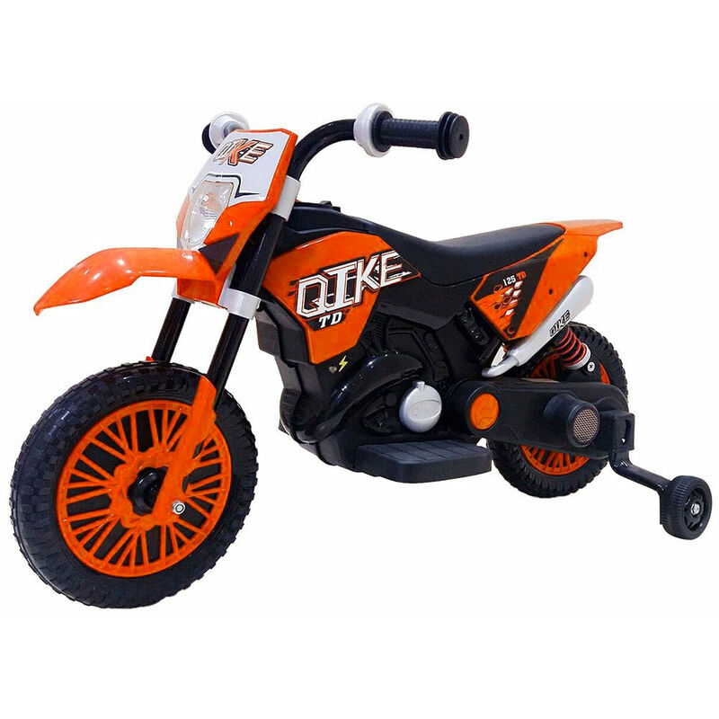 Moto Elettrica per Bambini 6V Motocross Arancione