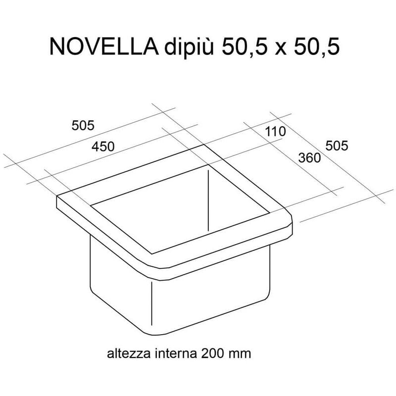 Mobile Lavatoio 50,5x50,5x87 cm 2 Cassetti Montegrappa Novella Dipiù Bianco