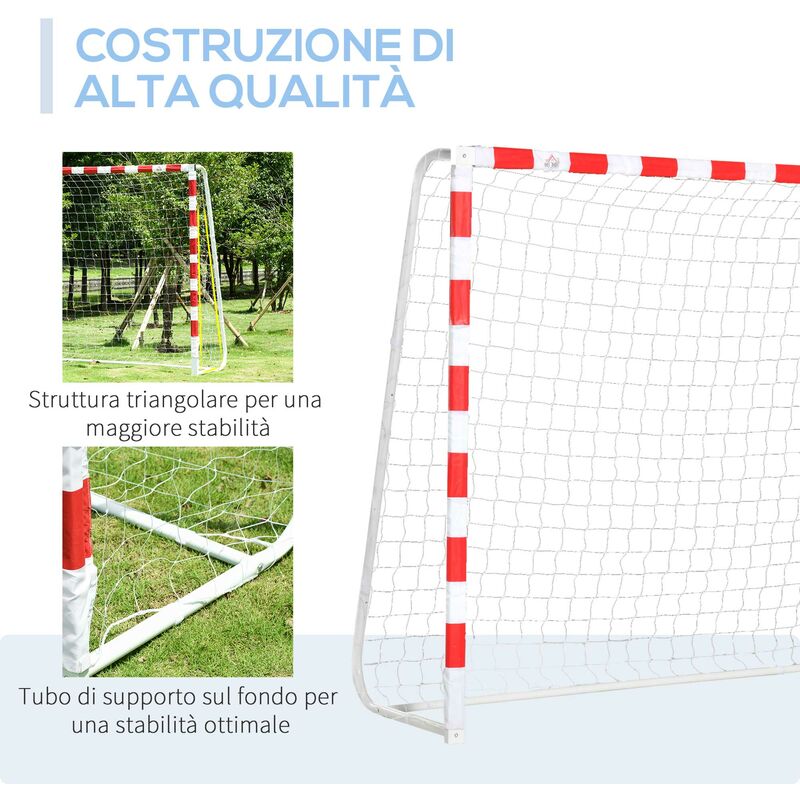 Porta da Calcio 302x83x201 cm in Plastica Bianca