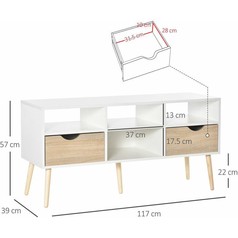 Carrello Porta TV 1 Anta 80x45x39,5 cm in Legno truciolare Bianco –  acquista su Giordano Shop