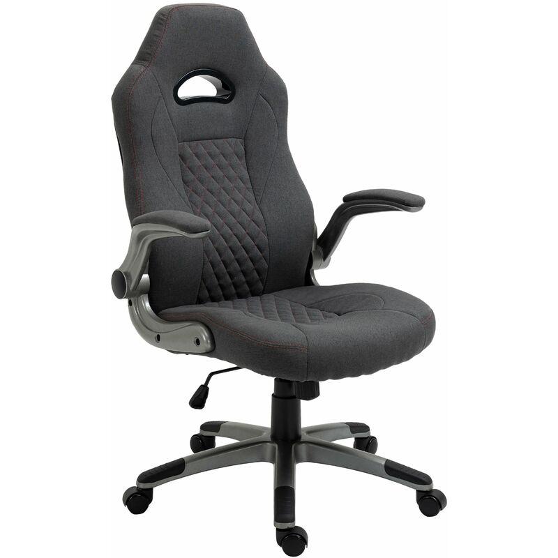 Sedia da Gaming Ergonomica 70,5x70x113-121 in Tessuto Grigio