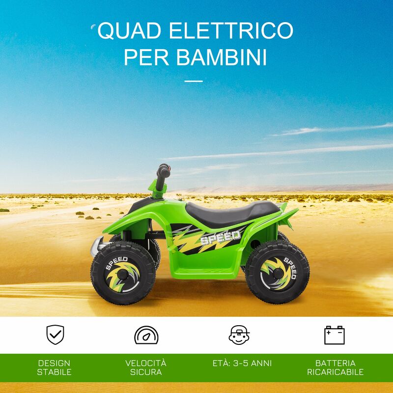 Mini quad elettrico per bambini DELUXE quattro ruote giocattolo VERDE 6V  LT928