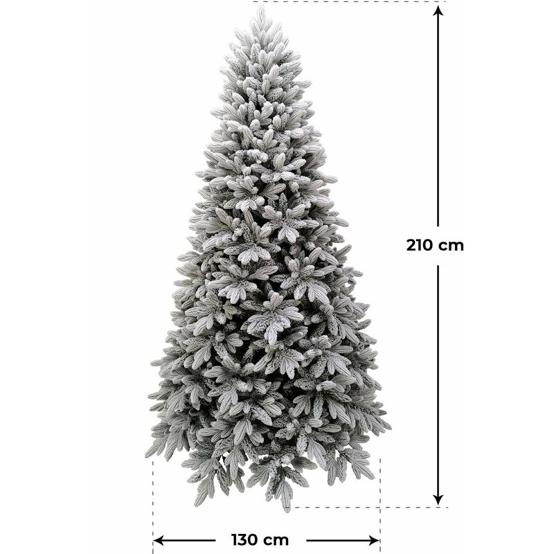 Albero di Natale Artificiale Innevato Acero del Gargano Verde Altezza 210 cm