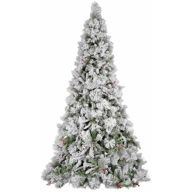 Albero di Natale Artificiale Innevato Argentato delle Murge Verde Altezza  180 cm