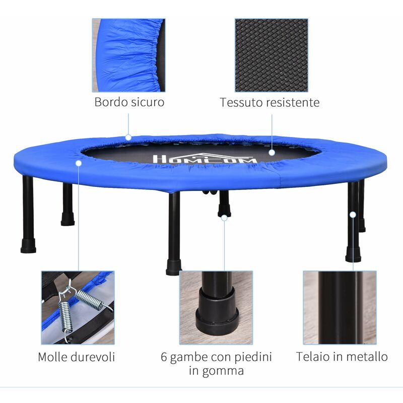 Trampolino Tappeto Elastico per Bambini Ø225x235 cm in Acciaio e