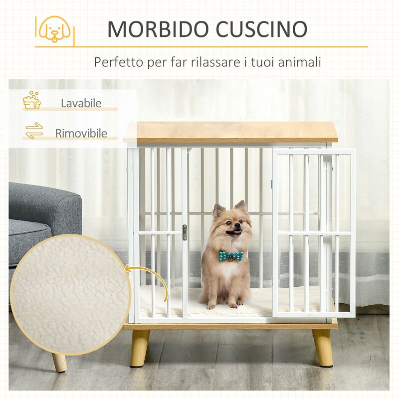 PawHut Cuccia per Cani da Esterno in Legno, Casetta con Finestra e Tetto  Apribile, Cani Taglia Media e Grande, 101x66.5x70.5cm, Grigio