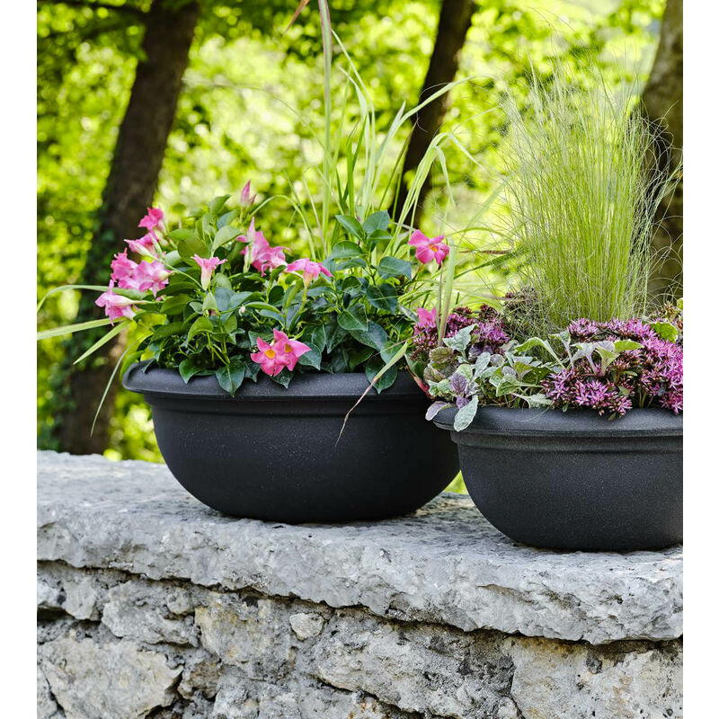 Vaso da giardino alto in plastica riciclabile 100% design moderno bianco  altezza 65 cm