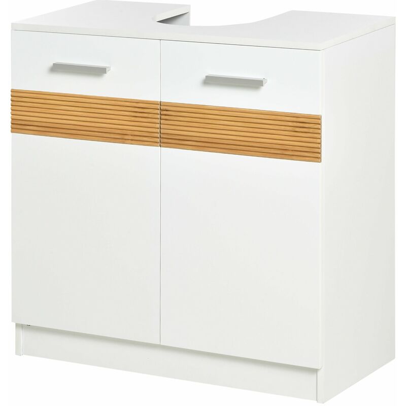 Mobile Sotto Lavabo Bagno 2 Ante 60X30x60,5 cm in MDF Bianco