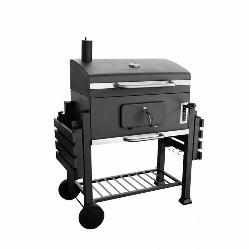 Barbecue a Carbonella 160x65x107,5 h cm in Metallo Nero