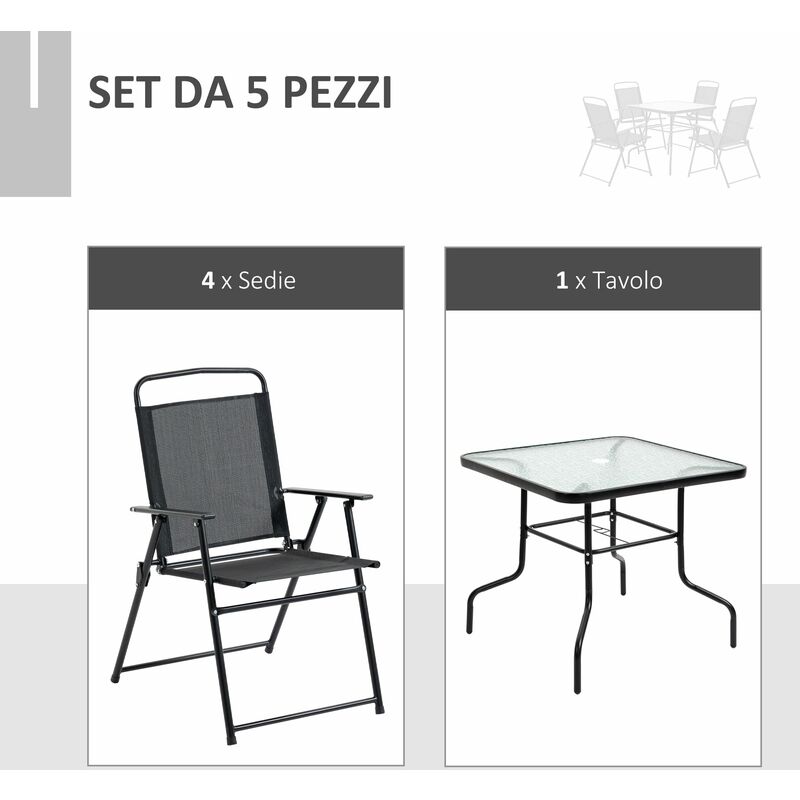 Set da Pranzo Tavolo e 4 Sedie in Metallo e MDF Bianco e Legno – acquista  su Giordano Shop