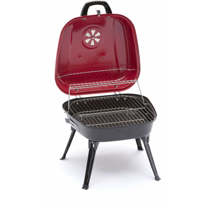 Leonyo Griglia A Carbonella Portatile 45,7 Cm – Barbecue Da Tavolo Con Gambe Regolabili, Doppia Ventilazione, Coperchio In Porcellana, Ideale Per Campeggio E Giardino