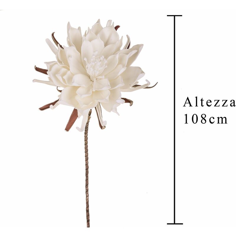 Set 2 Fiori di Ninfea Artificiali Altezza 108 cm Bianco