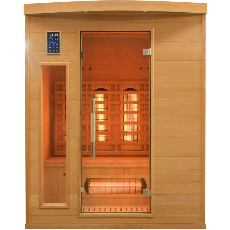 Sauna Finlandese ad Infrarossi 3 Posti 153x128 cm H190 in Legno di