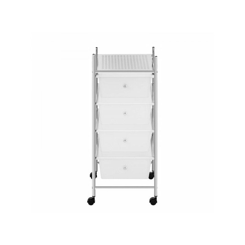 Carrello porta oggetti a quattro cassetti bianco Vida XL 320399 - Habitium®