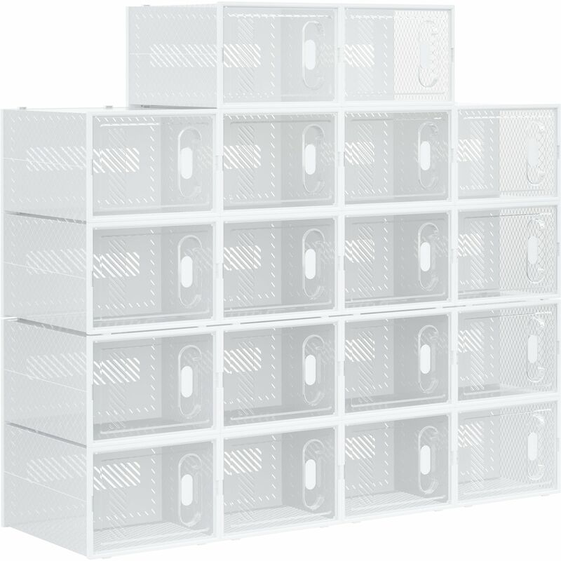 Scarpiera Modulare 18 Box 25x35x19 cm in Plastica PP Trasparente e Bianco –  acquista su Giordano Shop