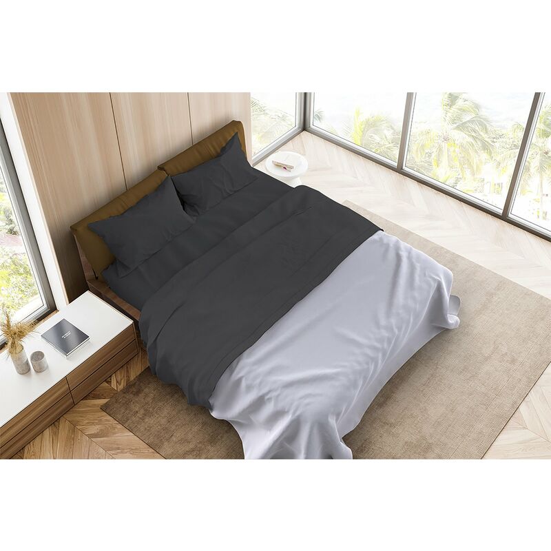 CGK Unlimited Set di lenzuola da 4 pezzi Queen Size - Comfortabili, traspiranti e freschi - Tasche profonde, Microfibra, morbidi e senza grinze - Strisce Blu