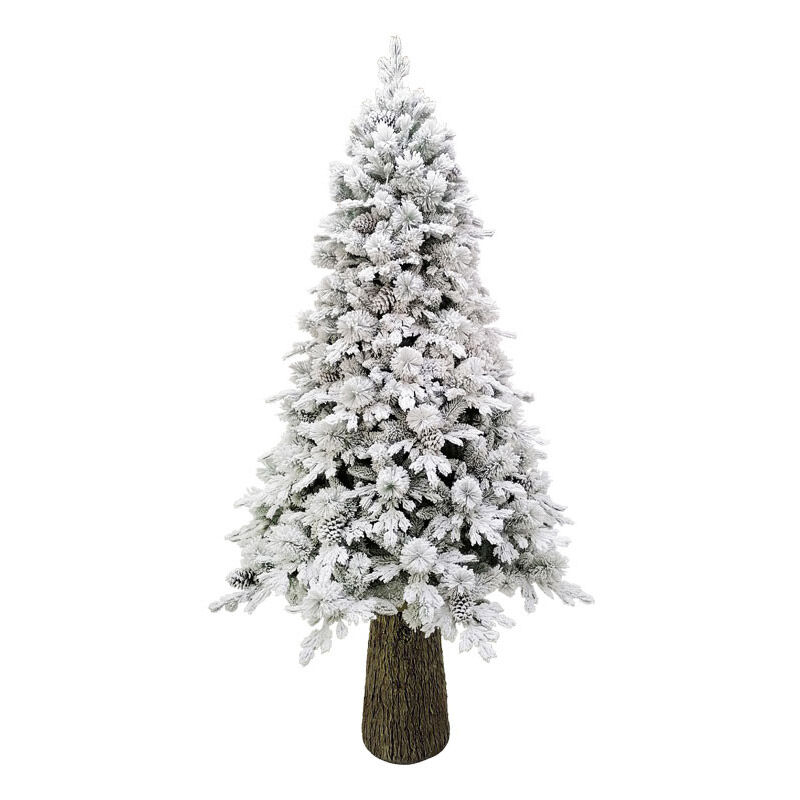 SMEREKA Albero Di Natale Artificiale Con Neve 50 Cm - Mini Abete Bianco Con Pigne E Supporto, Decorazione Natalizia - 2