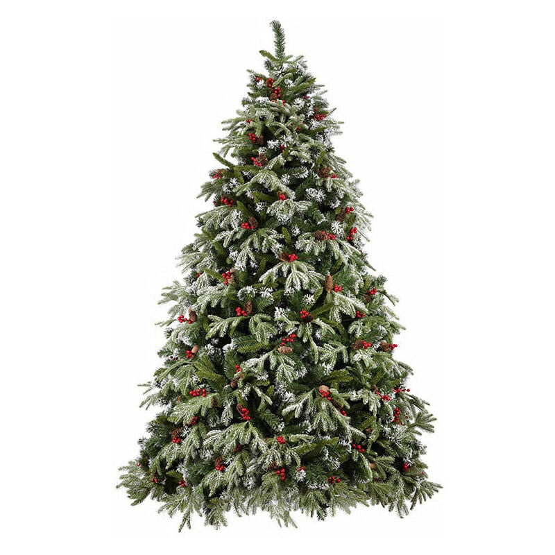 COSTWAY Albero di Natale Innevato 180/230cm, Albero di Natale con 657/1313  Rami Folti e Base di Metallo con Cuscinetti Antiscivolo, Albero di Natale  Realistico per Casa, Ufficio e Negozio (180 cm) 